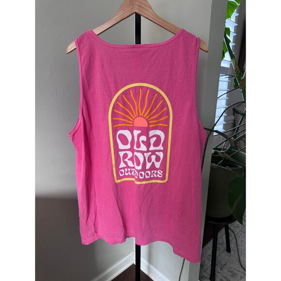 Mens Old Row Pink Sun Tank Shirt - Picture 1 of 3